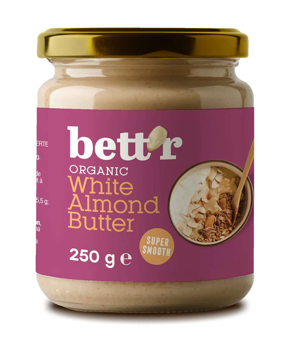 Bơ hạnh nhân trắng đã bóc vỏ hữu cơ Almond Butter - Bett r - 250g