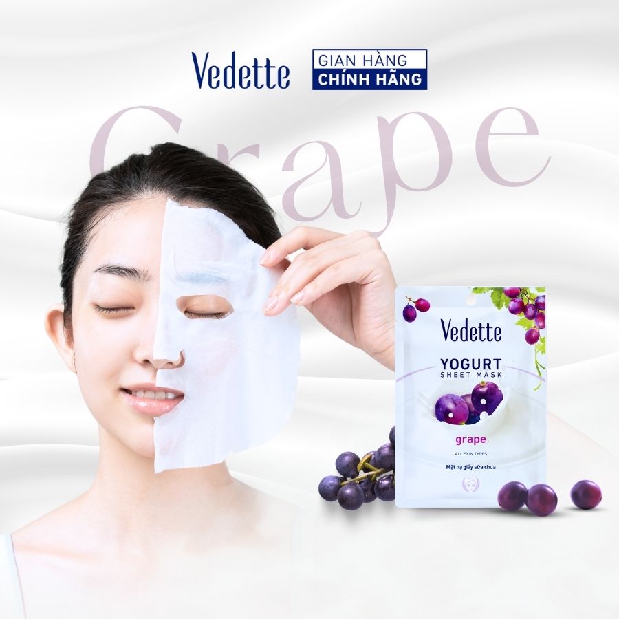 Mặt nạ giấy sữa chua Vedette Nho 22ml (TPM042)