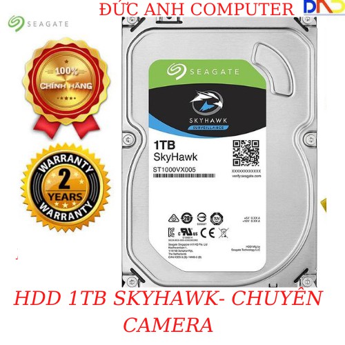 Ổ Cứng 1TB SEAGATE SKYHAWK 3.5" SATA 3 -- Chuyên Camera-FPT / VIỄN SỚN Phân Phối 7200 prm 64Mb cache- TẶNG CÁP SATA3 ZIN