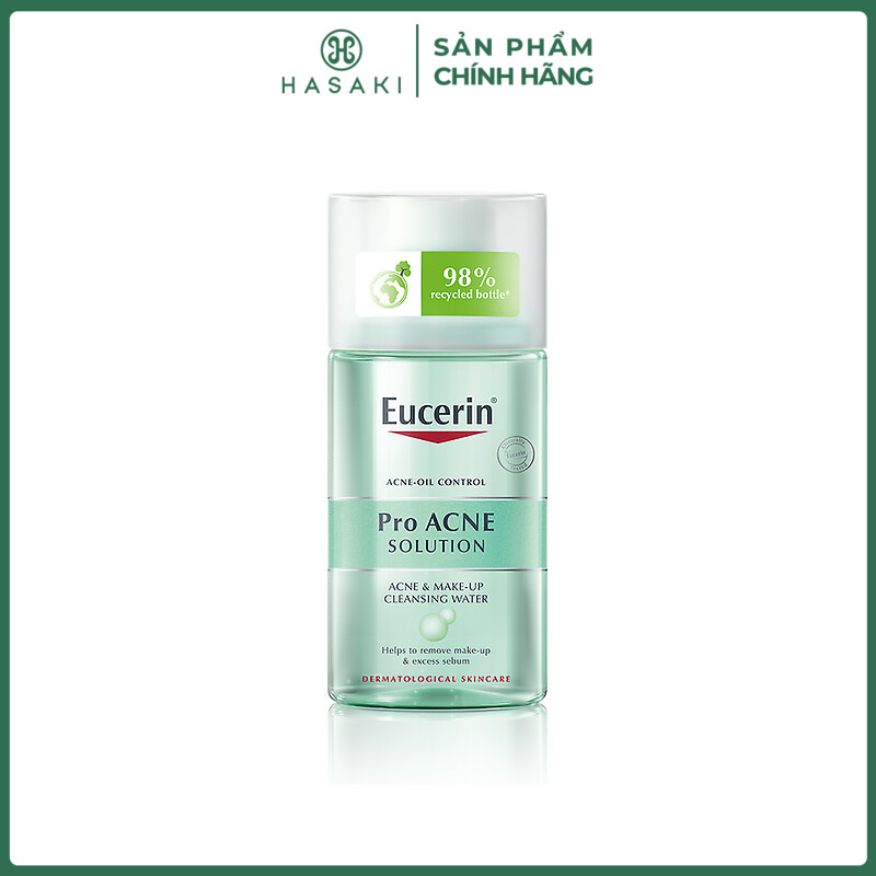 Nước tẩy trang dành cho da mụn eucerin pro acne solution acne & make-up cleansing water 200ml