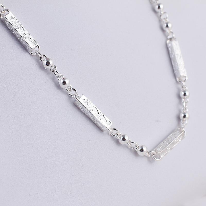 Vòng cổ nam ống trúc - Dây chuyền nam mạ bạc Thái S925 khắc rồng tinh tế