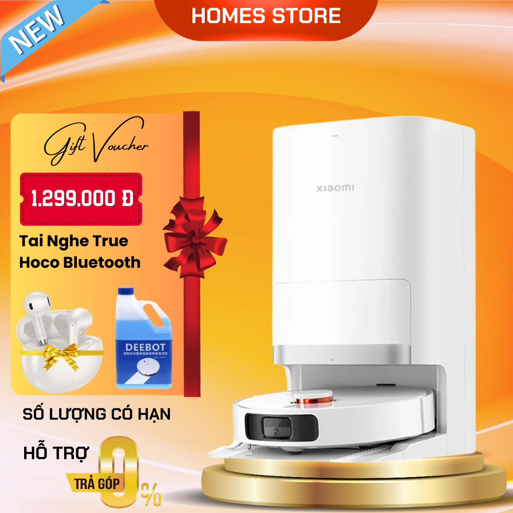 Robot hút bụi lau nhà xiaomi x20 plus | xiaomi lydsto w2 tự động đổ rác, giặt sấy khô giẻ lau nước nóng, công nghệ sấy khô giẻ nhiệt độ cao 60 °c diệt khuẩn ozone và nano bạc diện tích hoạt động 200 m2 công suất 50 w - hàng chính hãng