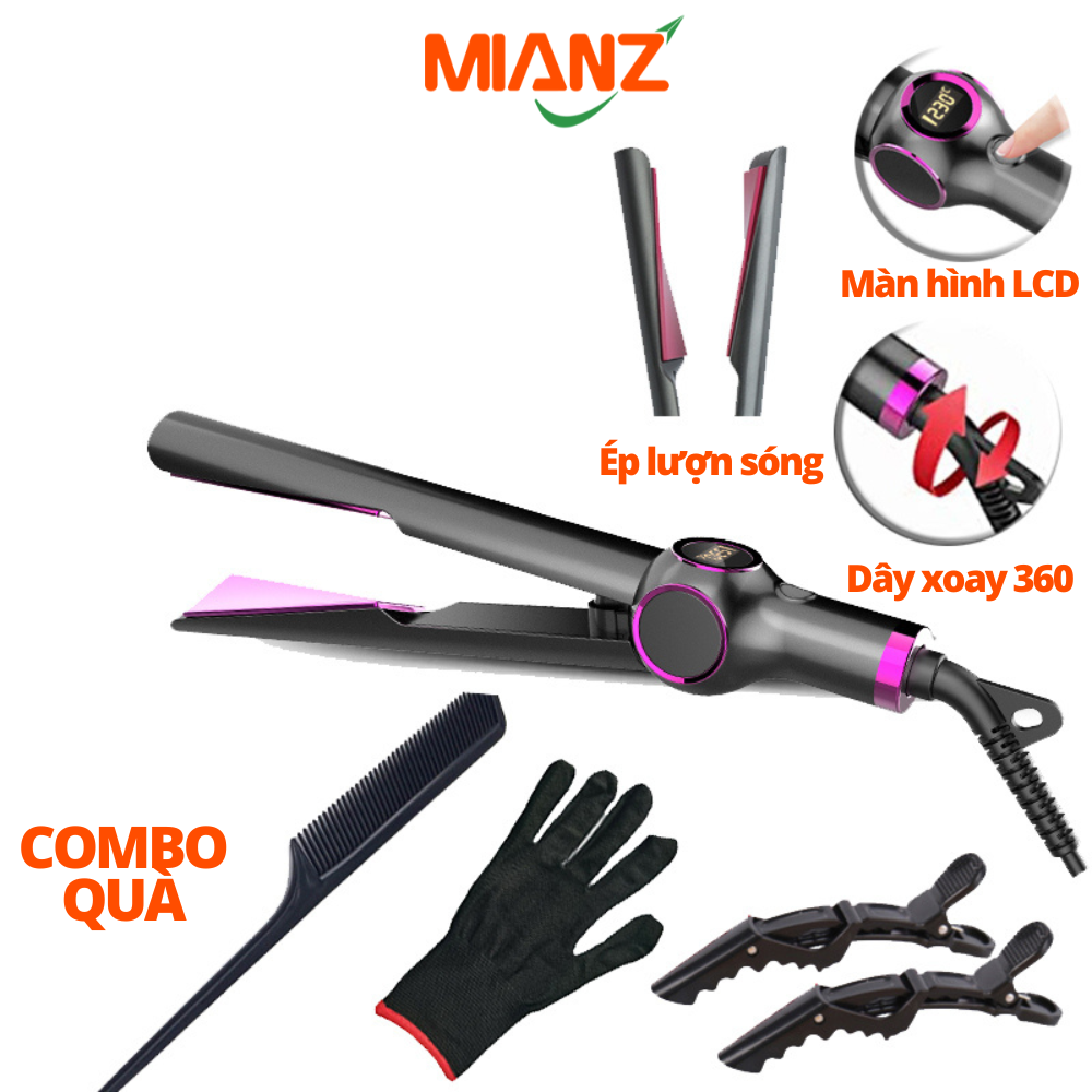 Máy uốn duỗi tóc cầm tay 2in1 thiết kế cầm tay nhỏ gọn, BH 3 tháng của MIANZ