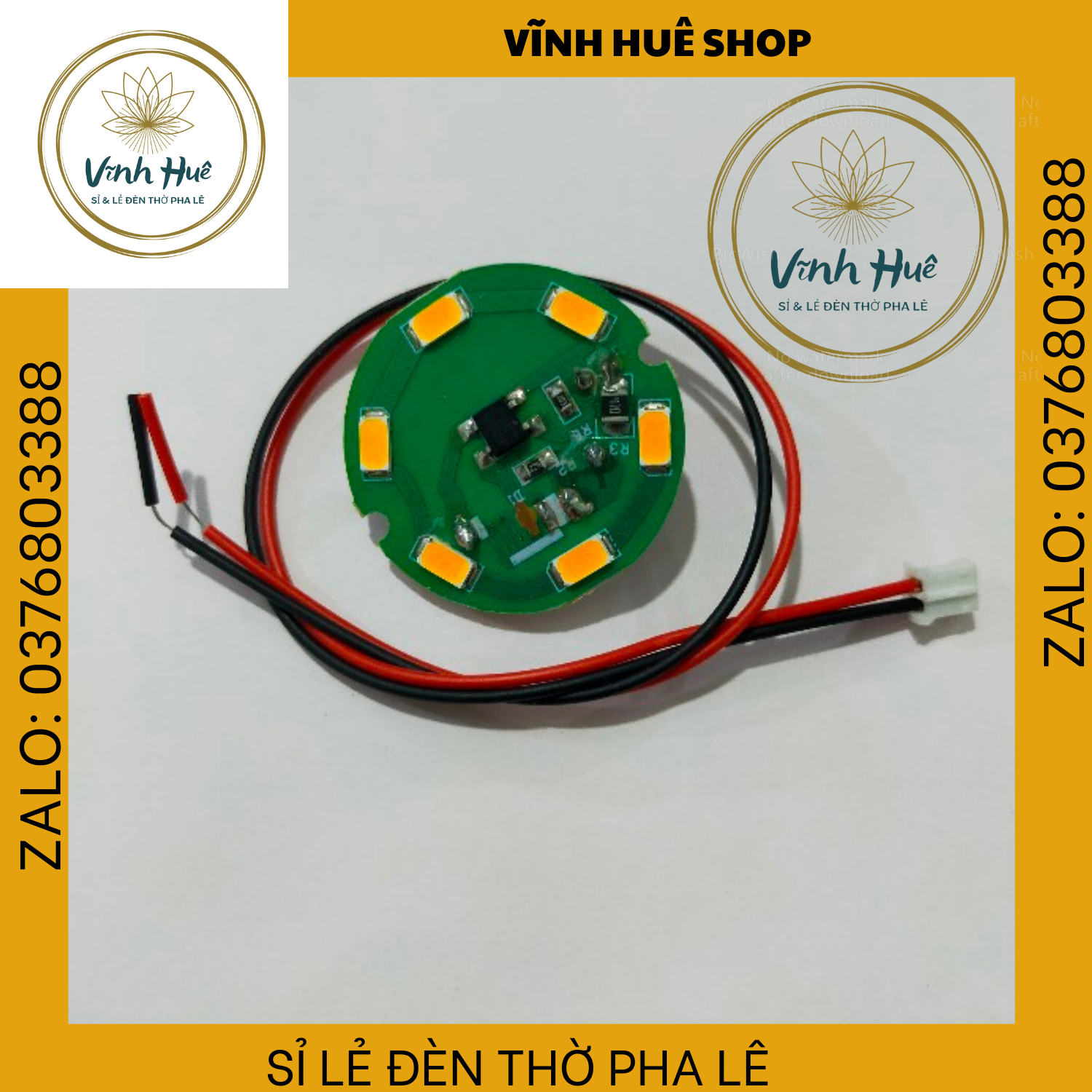 Mạch led 6 bóng màu vàng + dây ghim