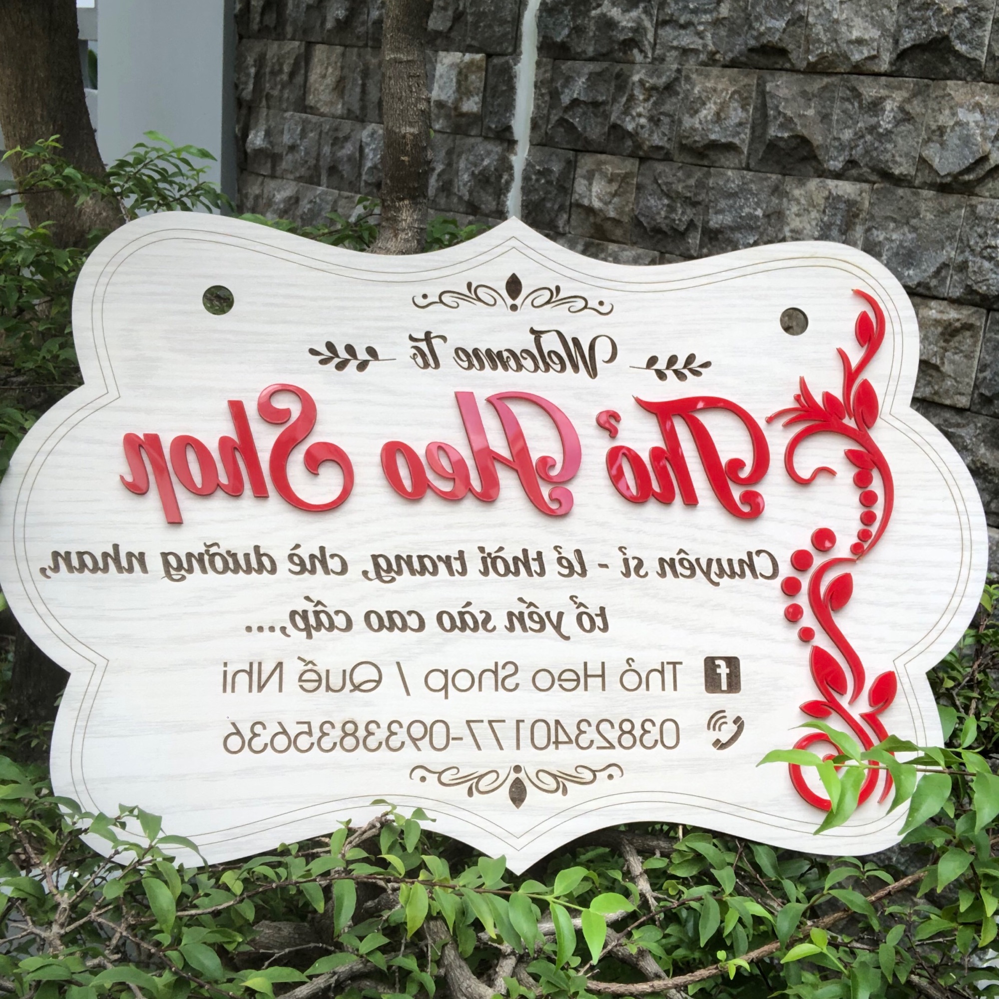 [HCM]Bảng gỗ livestream Chụp ảnh tên shop