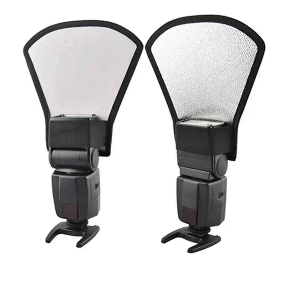 Đèn Flash phản xạ máy ảnh khuếch tán đèn flash đèn flash hai mặt đèn flash màu trắng bạc đèn flash phụ kiện phòng chụp ảnh