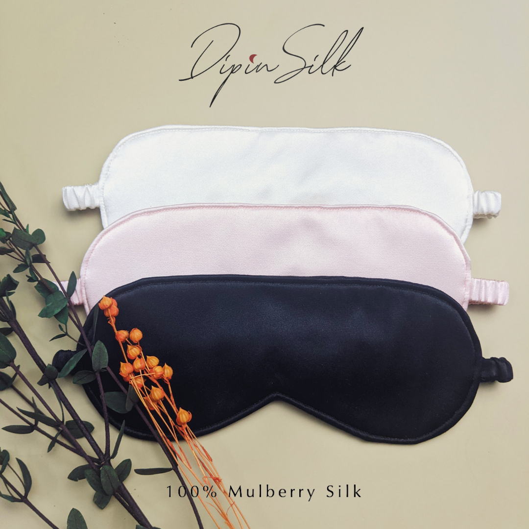 Bịt mắt lụa tơ tằm với nhiều lớp bông tơ tằm tự nhiên - 100% mulberry silk 19mm grade 6a