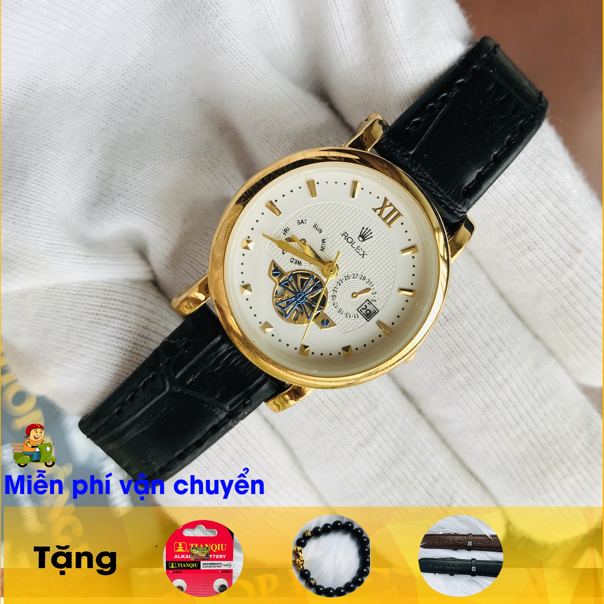 ĐỒNG HỒ NỮ -  ĐẲNG CẤP VÀ SANG TRỌNG MÃ 10  - CÓ FULL BOX HỘP, MẶT KÍNH CHỐNG XƯỚC, CHỐNG NƯỚC 3ATM, TẶNG VÒNG ĐÁ TỲ HƯU PHONG THỦY, DÂY DA, 02 VIÊN PIN AG4