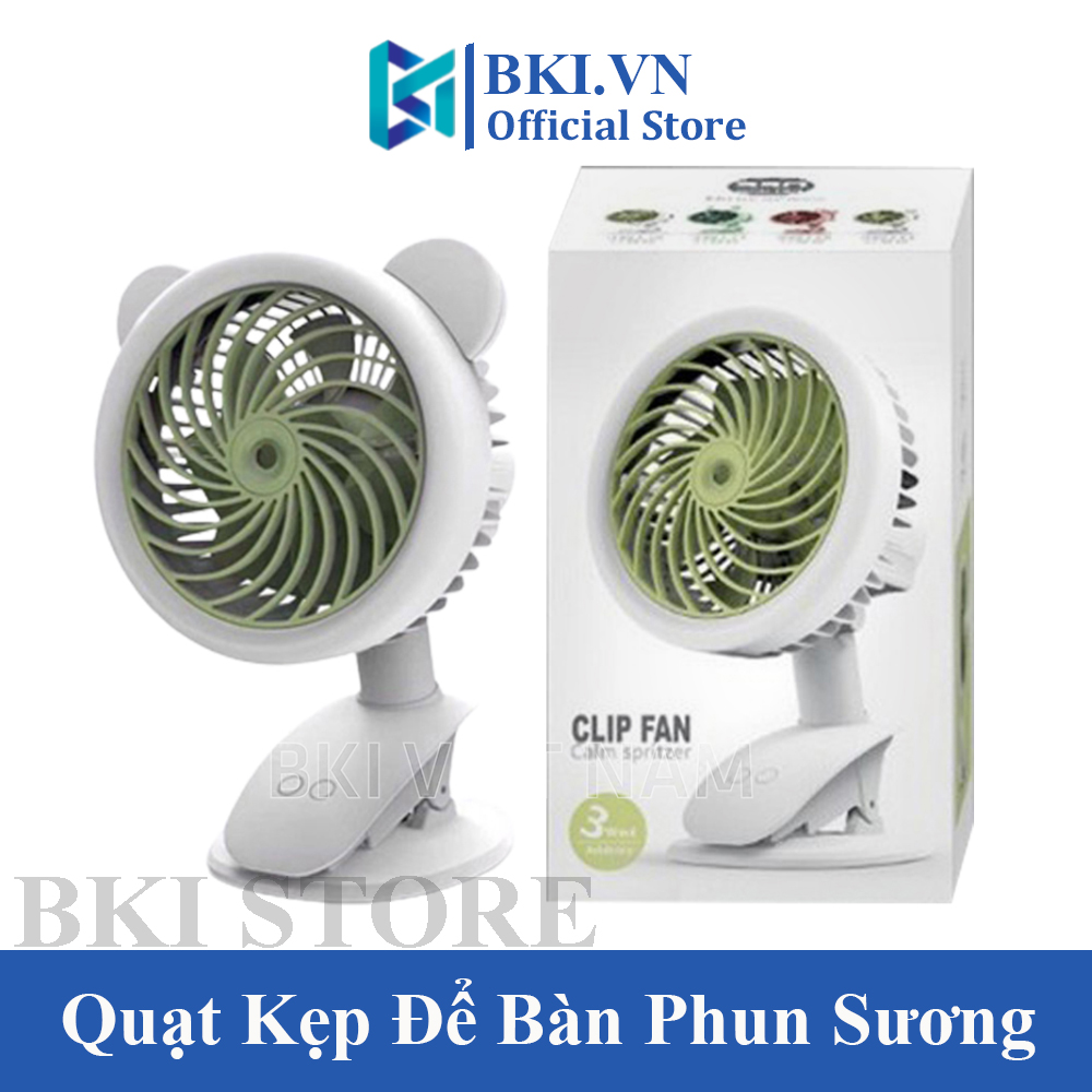 Quạt Kẹp Phun Sương Tích Điện Mini Để Bàn Clip Fan 3 Chế Độ Gió Đa Năng, Quạt Điều Hòa Hơi Nước Cầm Tay Sạc Điện Cổng USB Nhỏ Gọn, Tiện Lợi