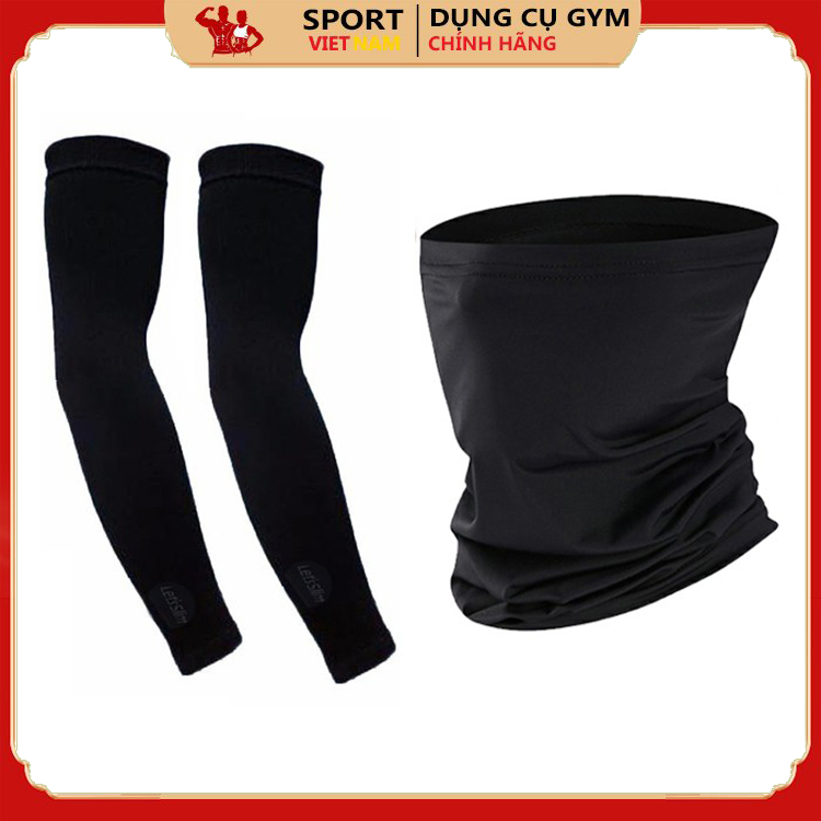 Combo Khăn bịt mặt đa năng và tất tay chống nắng cao cấp màu đen