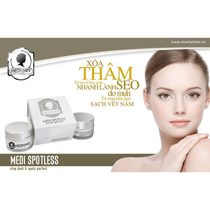 [HCM]Kem Trị Mụn Và Vết Thâm Medi White Spotless