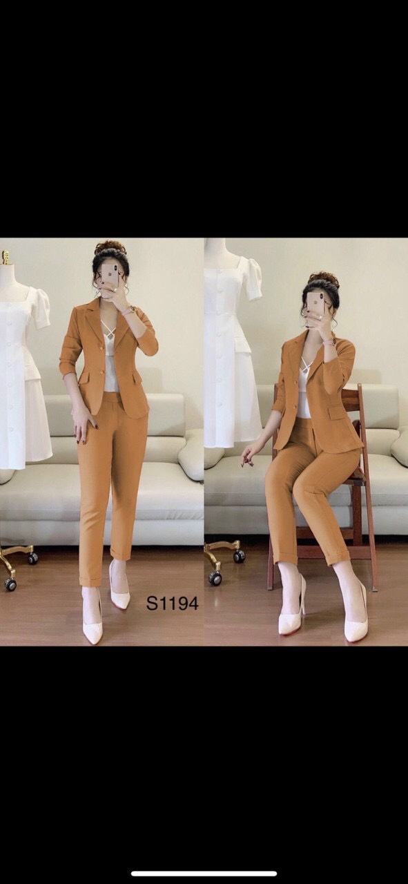 Set bộ vest nữ quần dài áo vest cực sang trọng , cho các quý cô tt cnn