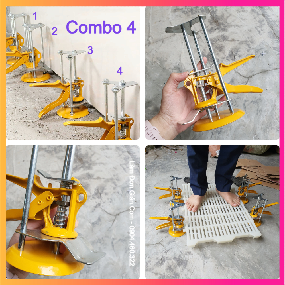[Combo 2-4 Chiếc] Kê Kích Gạch Chân Tường - Con Đội Lấy Cốt Gạch 03 Trụ - Tải Trọng Tối Đa 85kg/ Chiếc - Hàng To Đẹp Loại 1