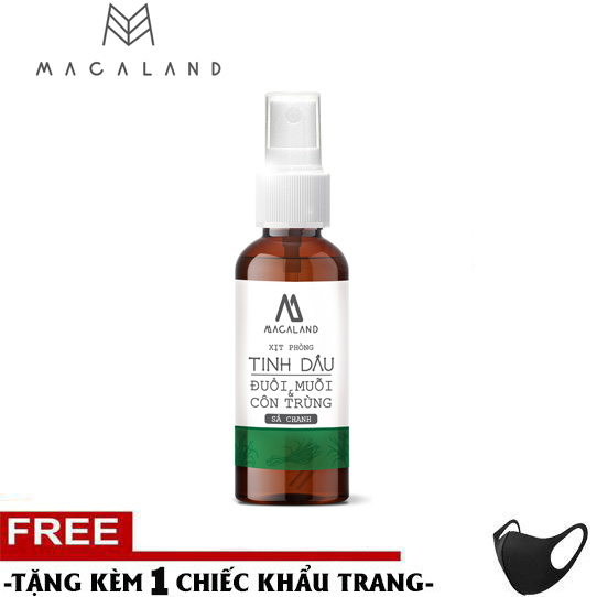 (MUA 1 TẶNG 1) Xịt phòng Tinh Dầu Đuổi Muỗi Và Côn Trùng Sả Chanh Cho Phòng Ngủ Của Bé Yêu 50ml MACALAND khử mùi thư giãn với hương thơm dễ chịu