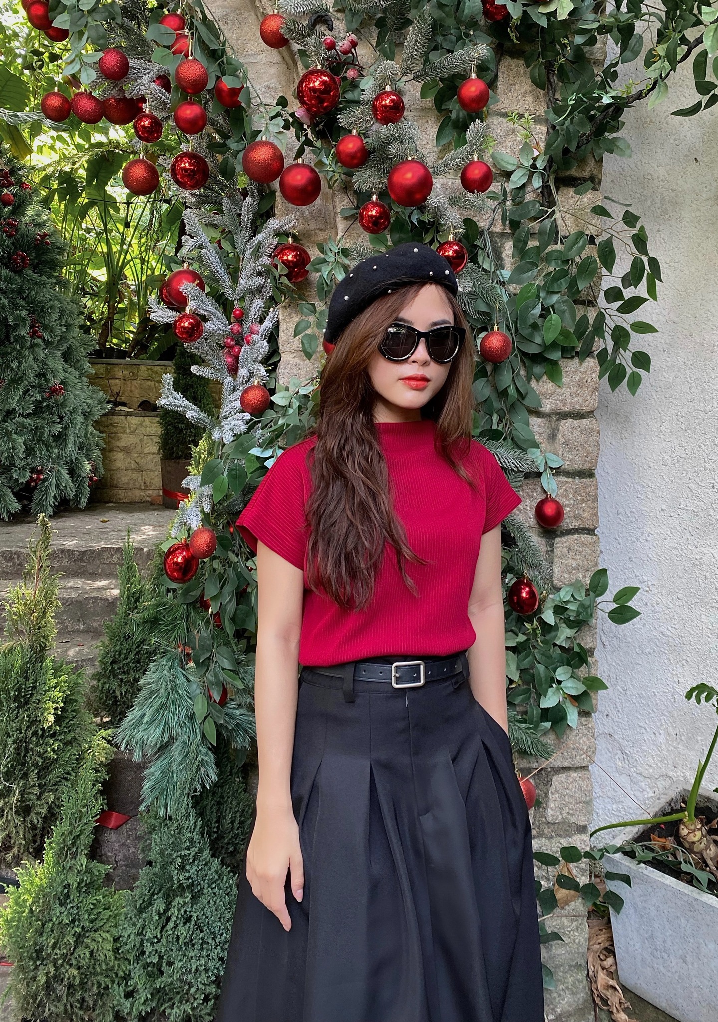 Áo thun thiết kế CHARMO vải thun len gân freesize Basic Wide Top