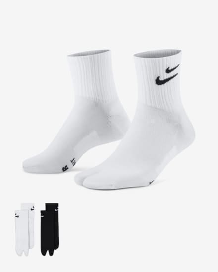 Vớ Nike Nam Nữ Double Swoosh 1 pack 2 đôi trắng đen