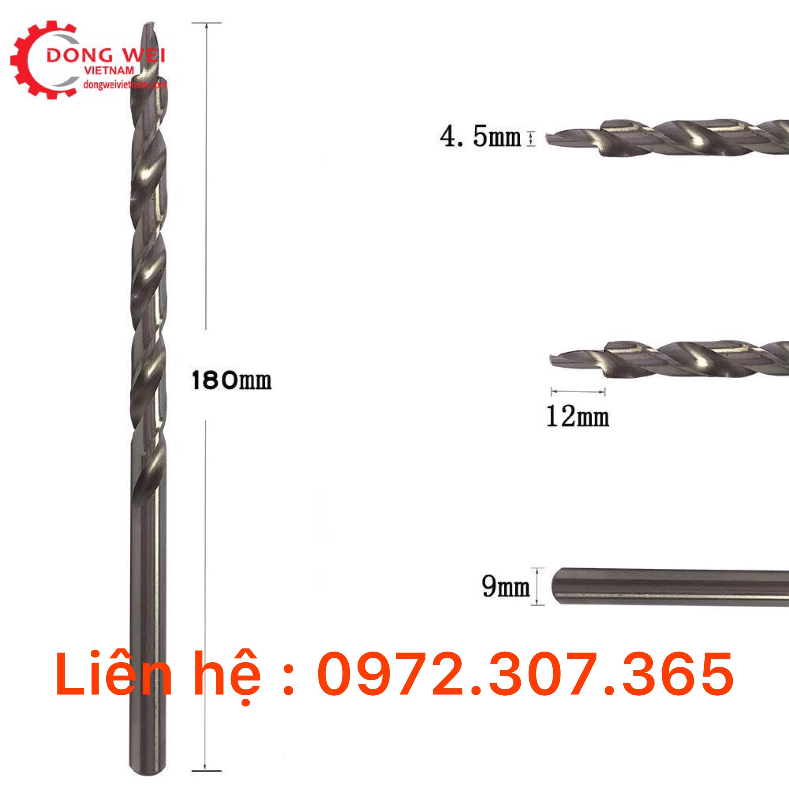 Mũi khoan gỗ loại 9mm dùng để khoan chốt gỗ khoan xiên chéo, bắt vít. Chất liệu Thép Mangar cao cấp màu vàng rất sắc bén