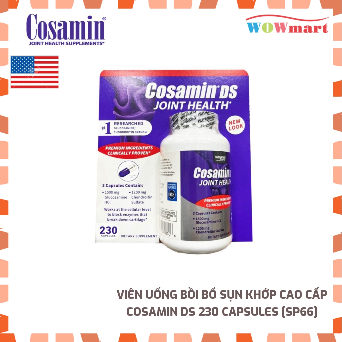 Viên uống bồi bổ sụn khớp cao cấp Cosamin DS 230 Capsules - [MỸ]