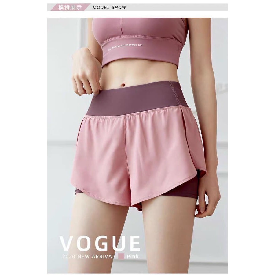 [HCM]Quần Đùi Nữ Vải Dù Trơn 2 Lớp Lưng Thun Co Giãn Thích Hợp Tập Gym Chơi Thể Thao Mặc Ở Nhà