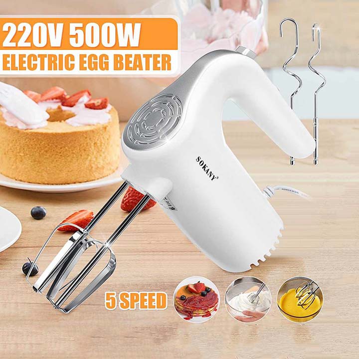 [HCM]Máy Đánh Trứng Cầm Tay Loại Nào Tốt Máy Đánh Trứng Trộn Bột Làm Kem SOKANY 500W Cao Cấp Đa Năng Với 5 Tốc Độ Công Suất Lớn Thiết Kế Nhỏ Gọn Chạy Êm Bền Bỉ Máy Tạo Bọt Cafe và làm CAPPUCHINO TẠI NHÀ  BH 12 Tháng
