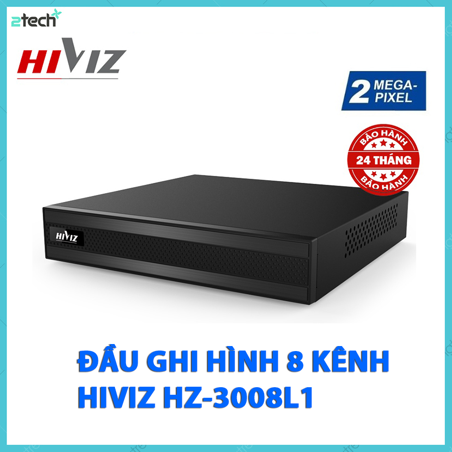 Đầu ghi hình 8 kênh hiviz hz-3008l1 2mp, hỗ trợ camera analog/tvi/cvi/ahd/ip