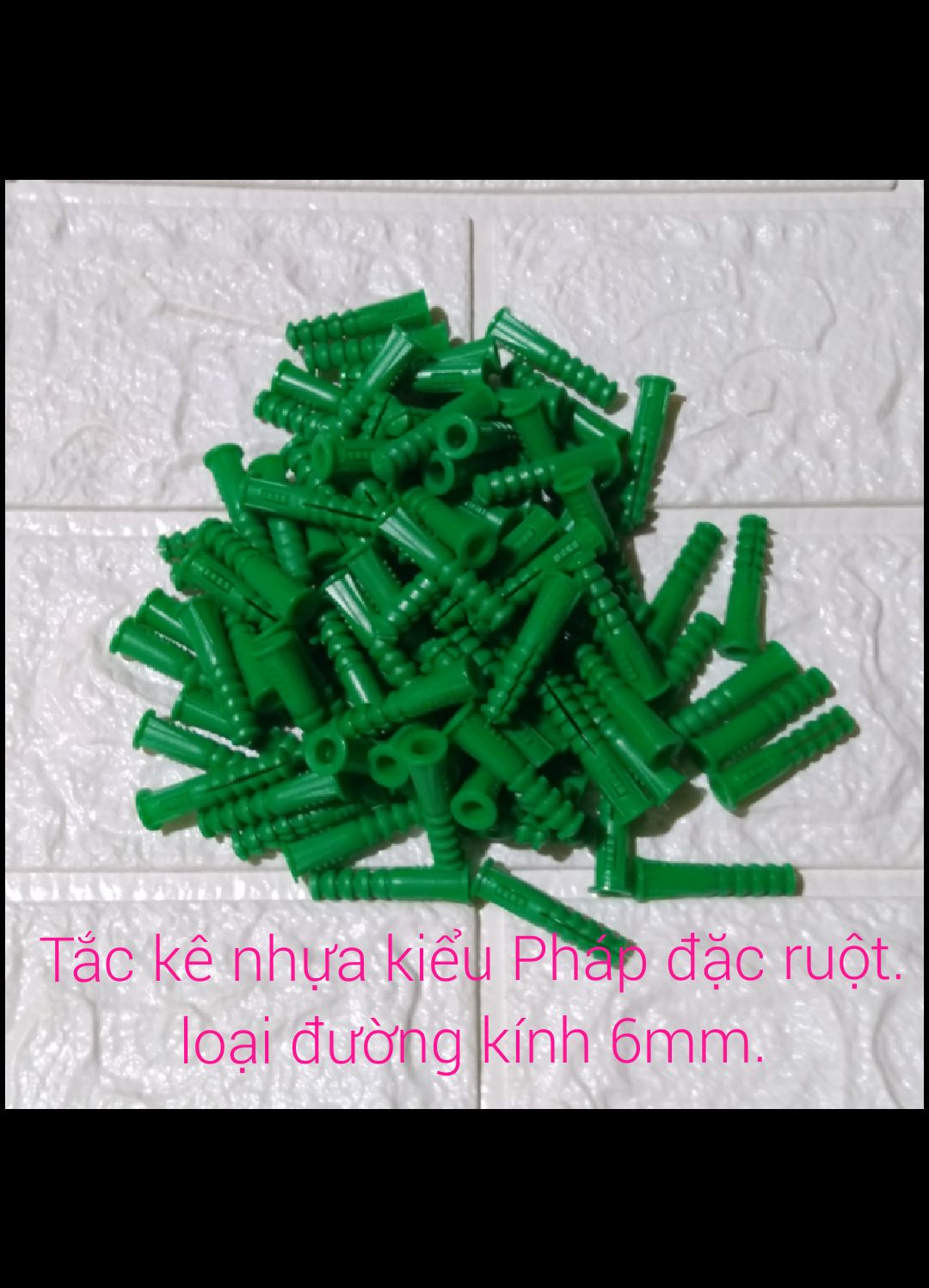 [HCM]200 Tắc kê nhựa kiểu Pháp loại đặc ruột đường kính 6mm