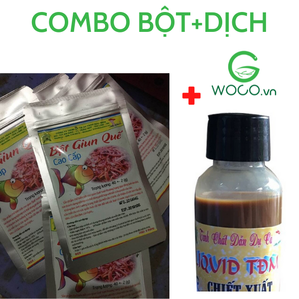Combo bột giun quế+ tinh chất dẫn dụ cá