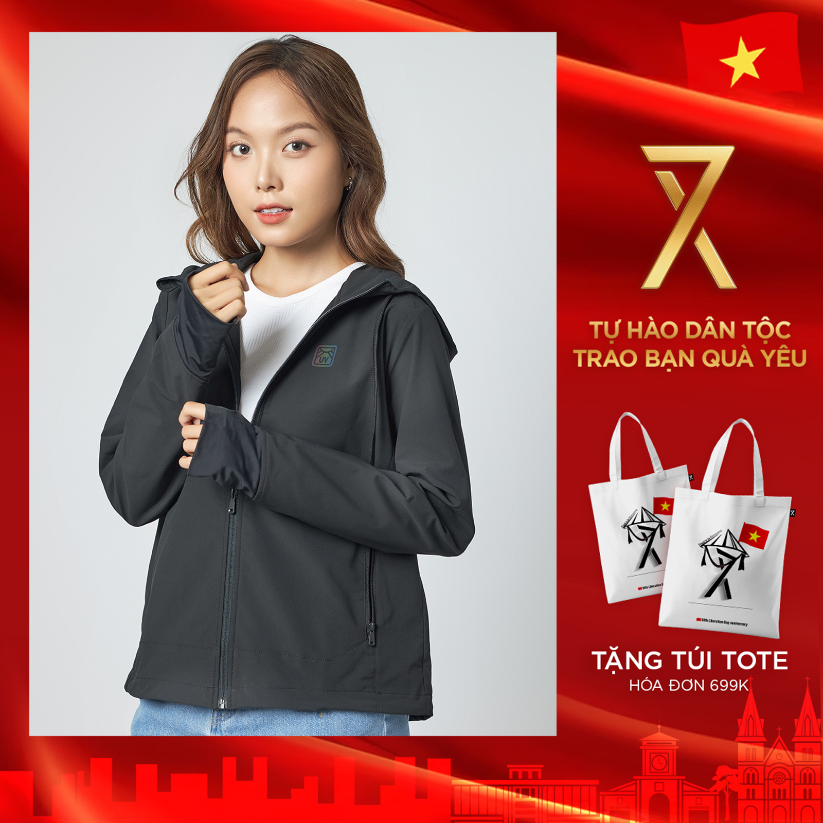 Áo Khoác Chống Nắng Nữ COUPLE TX - Áo Khoác Chống Tia UV Pro Windbreaker Có Nón, Có 2 Túi Trong, Form Rộng WOK 2058/ WOK 2061 (Version 2.0) Áo Khoác Dù Phối Màu