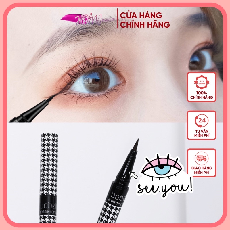 Bobeini Houndstooth Eyeliner Kháng Nước Lâu Trôi Caro Trắng Đen - Bút Kẻ Mắt Nước Mảnh Tơi Suake Bo1181
