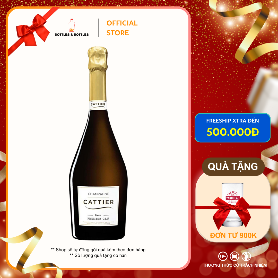 [CHÍNH HÃNG] Rượu Champagne Cattier Brut Premier Cru - 750ML -12.5%