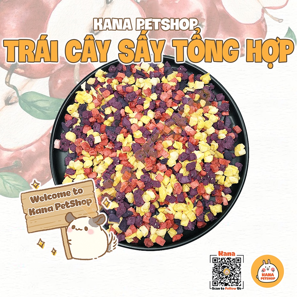 Trái cây sấy hamster 🐹freeship🐹 dâu sấy - đào sấy - xoài sấy - táo sấy thức ăn hamster, sóc, sóc bay úc ..