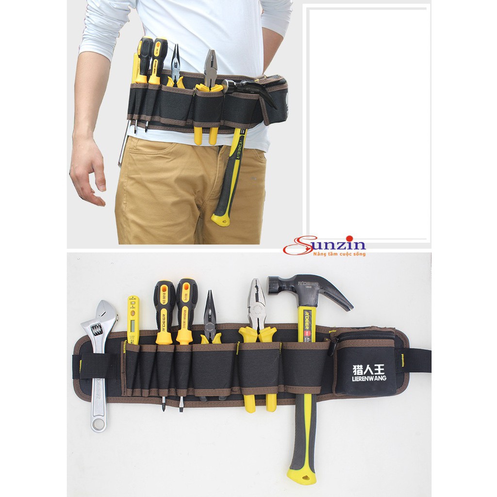 Đai đồ nghề đeo thắt lưng 9 ngăn tiện dụng, được chọn màu