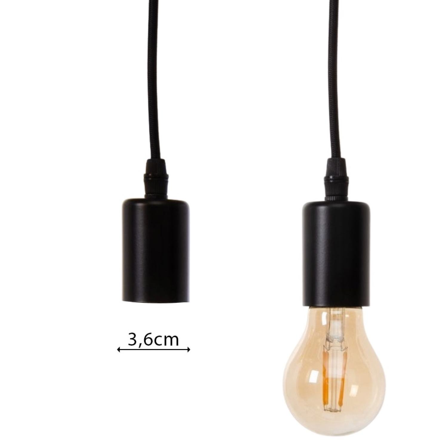 Dây đui đèn cốc E27 đuôi xoáy - thả lồng đèn mây tre, gỗ, sắt.