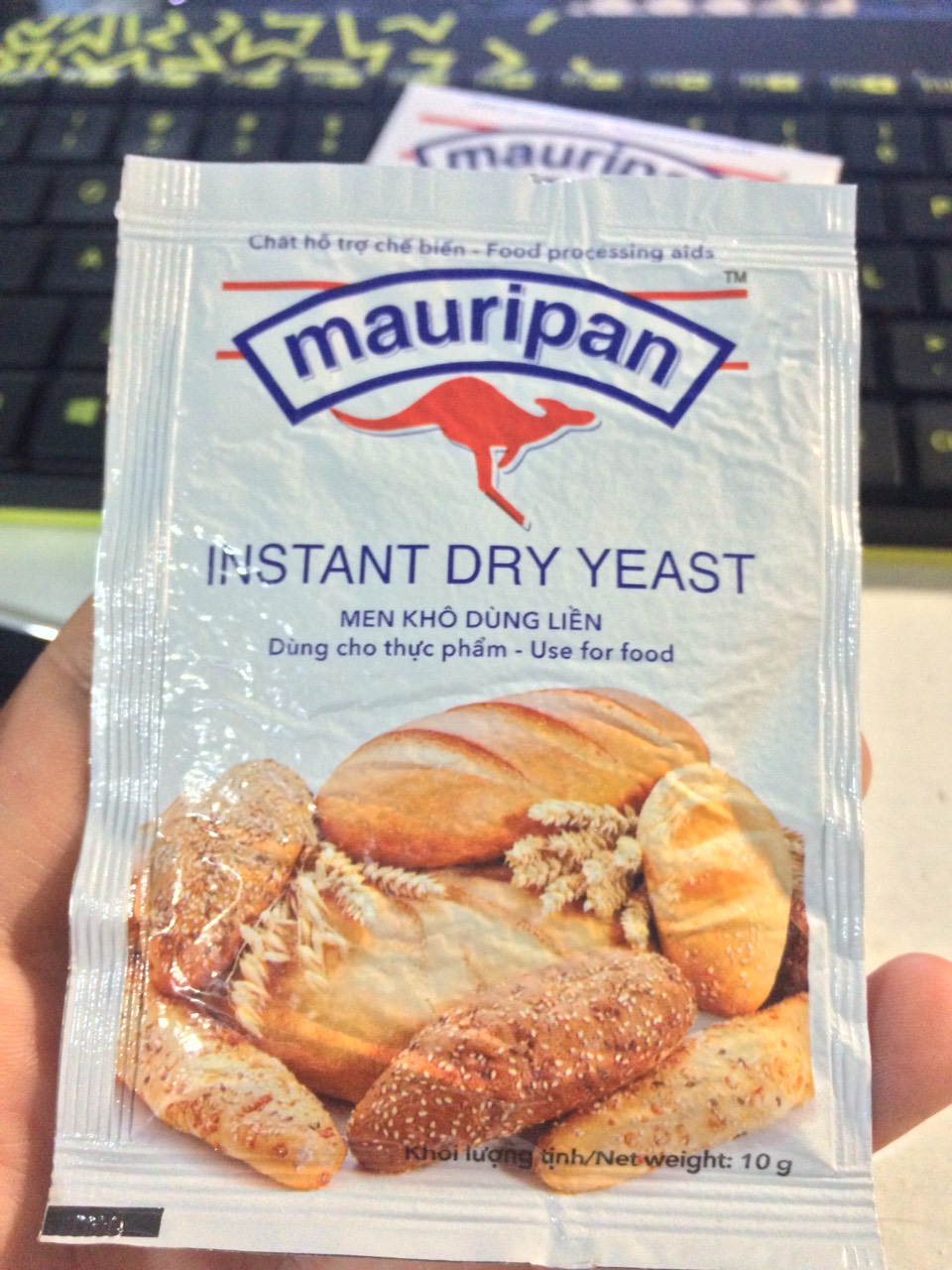 Men khô dùng liền/ men mauripan/ men khô mauri / men nở / men bánh mì gói 10g. date 08.2023