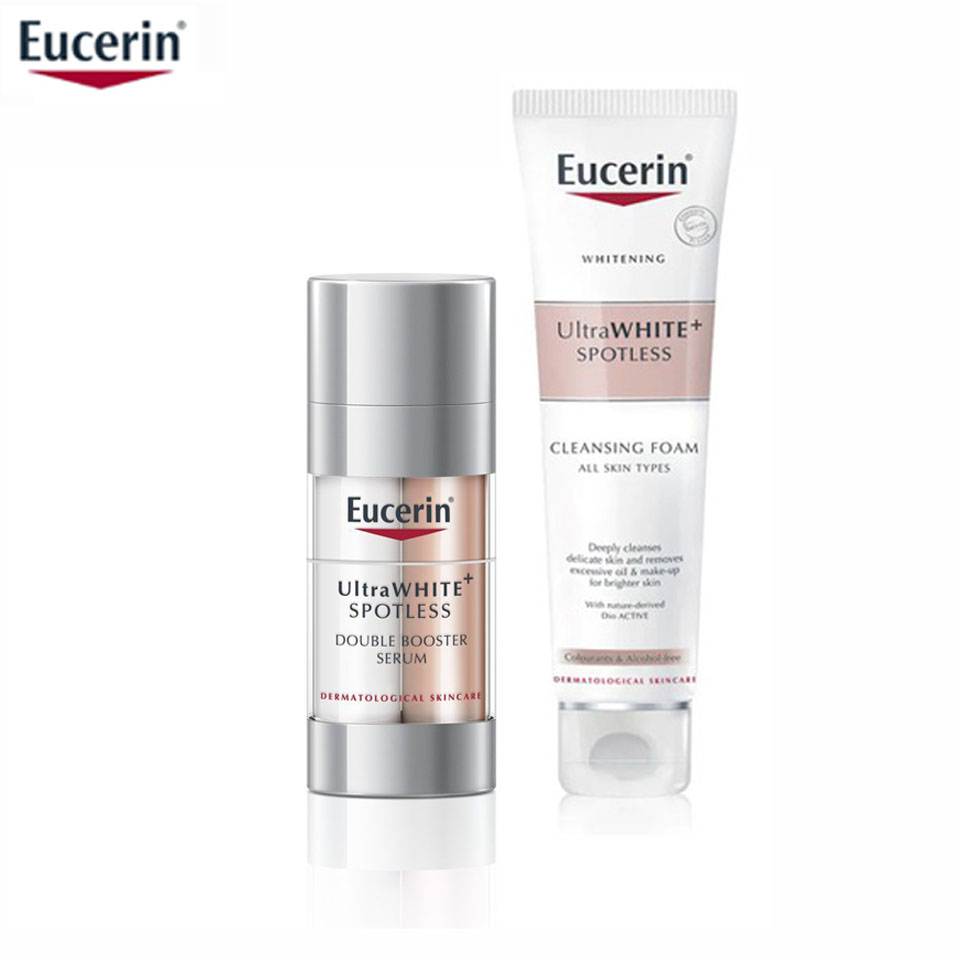 [HCM]Combo Eucerin Tinh Chất Giảm Thâm Nám Và Sữa Rửa Mặt Trắng Da Eucerin Ultrawhite+ Spotless