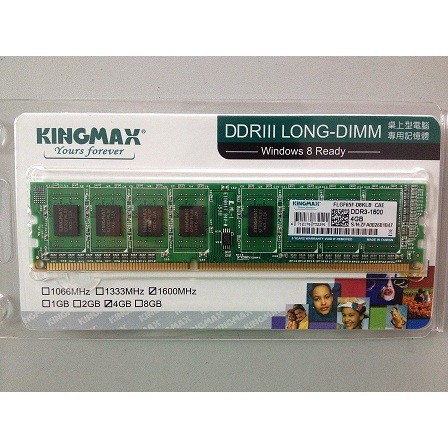 RAM MÁY TÍNH. DDR3 PC 4G 1600 8G 1600 KINGMAX New Chính hãng Viễn Sơn. VI