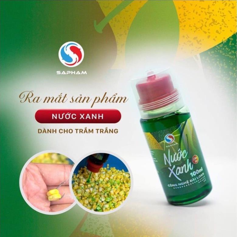 Nước xanh Sapham 100ml siêu nhạy. Ủ ngô dùng câu trắm, chép, trôi