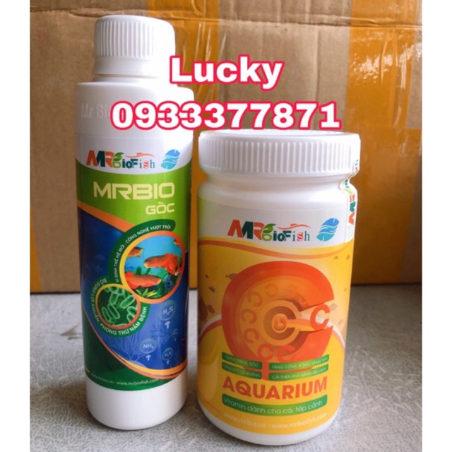 Combo men vi sinh và vitamin c của mr bio fish cho cá cảnh