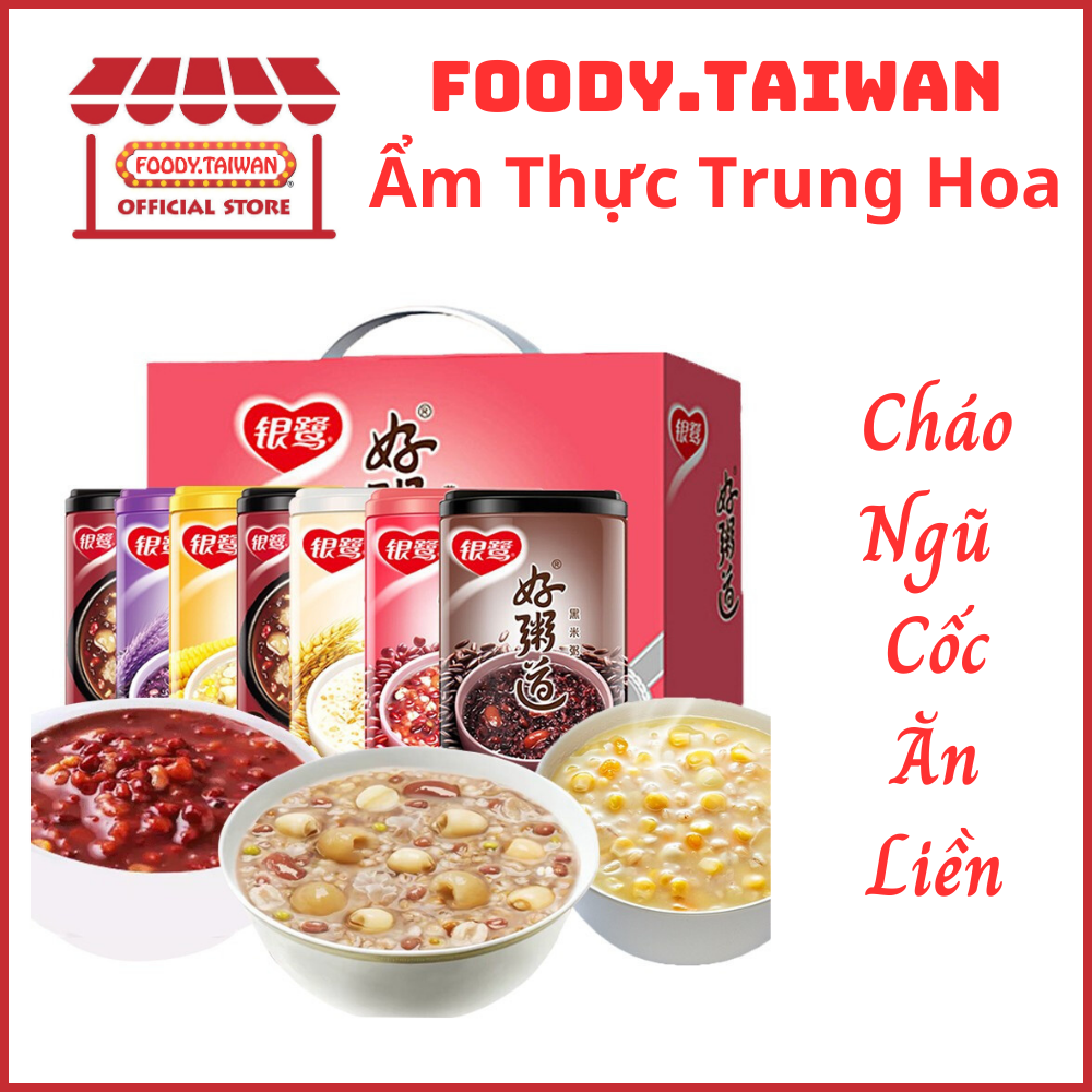 Cháo Ngũ Cốc Ăn Liền - Cháo Ngô Hạt Sen - Khoai Môn - Bát Bảo - Đậu Đỏ Thơm Ngon - Lon 280gr - Foody Taiwan