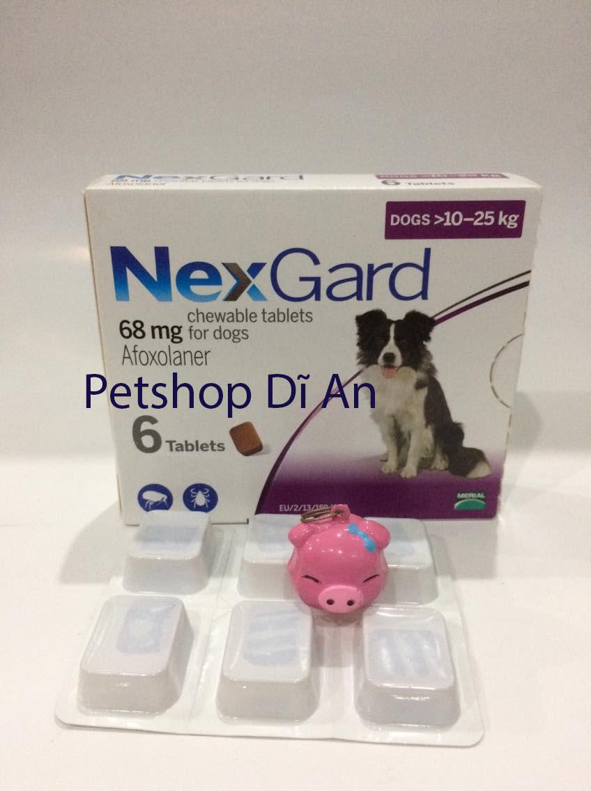 Viên nhai Nexgard trị ghẻ, viêm da, xà mâu, diệt ve, bọ chét, rận cho chó 10 - 25 kg