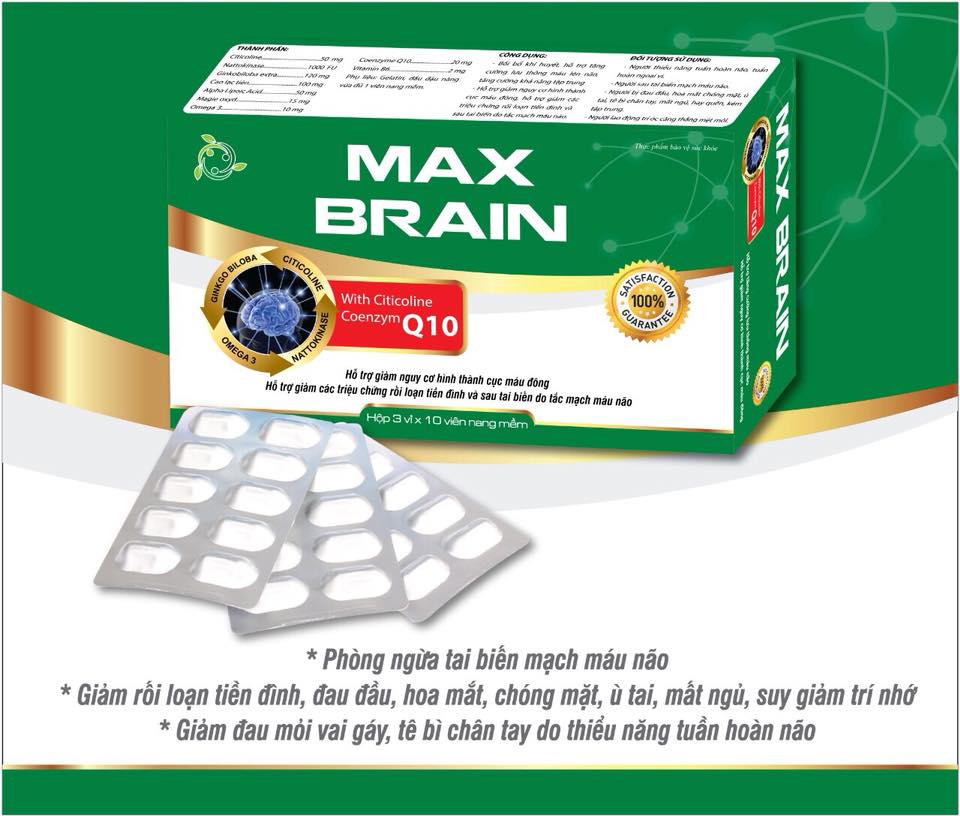 Viên Uống Bổ Não Max Brain-Giúp Bộ Não Hoạt Động Hiệu Quả Tối Đa