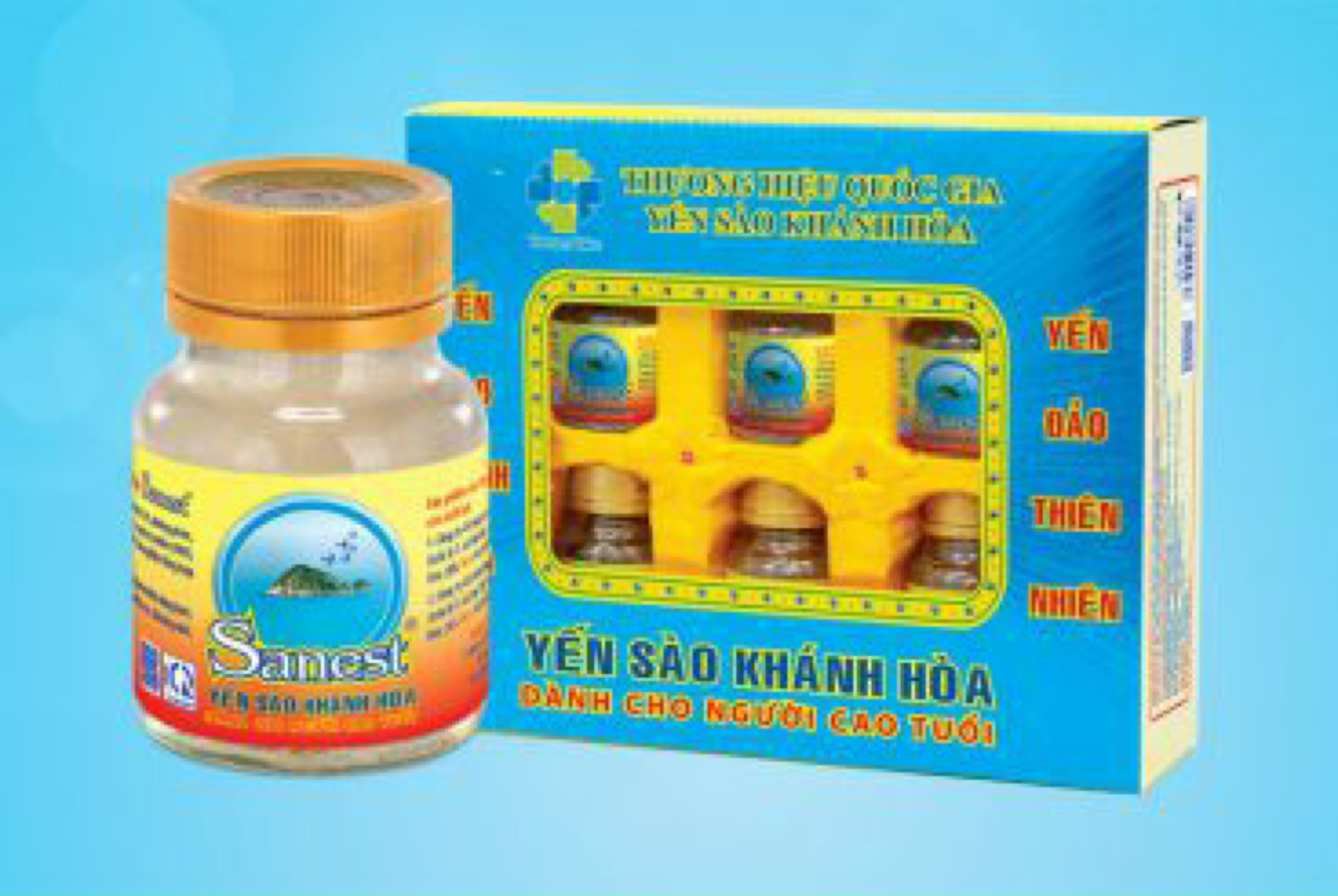 NƯỚC YẾN SÀO KHÁNH HÒA SANEST DÀNH CHO NGƯỜI CAO TUỔI 70ML - HỘP 6 LỌ