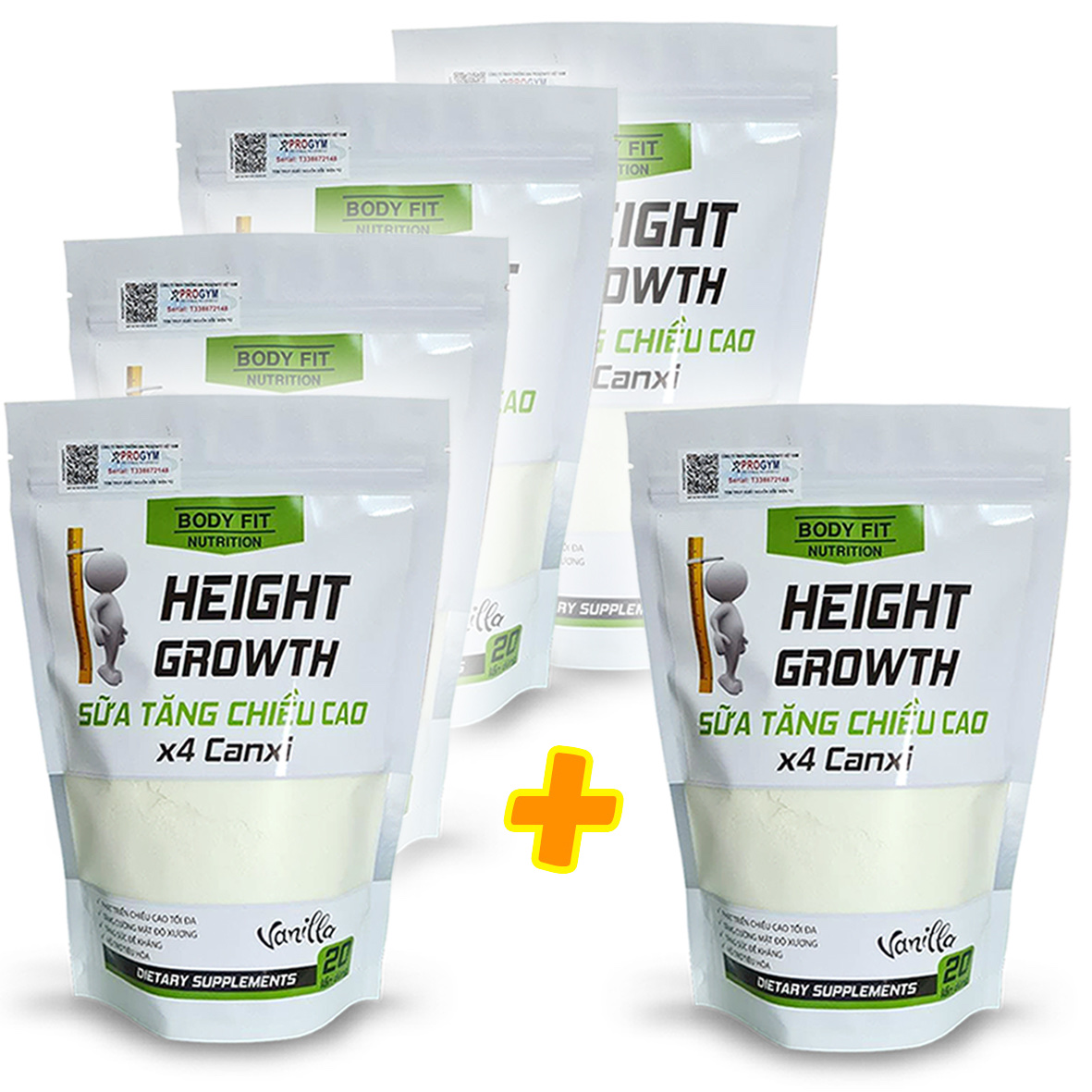 Combo 4 Túi Tăng 1 Túi Sữa Tăng Chiều Cao Gấp4 lần Canxi HEIGHT GROWTH