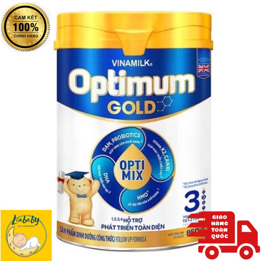 Sữa bột Optimum Gold 3 850g Hỗ Trợ Phát Triển Toàn Diện Từ Tiêu Hoá