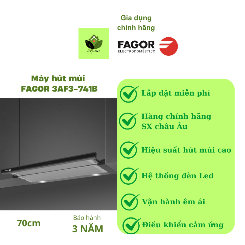 Máy hút mùi âm tủ FAGOR 3AF3-741B