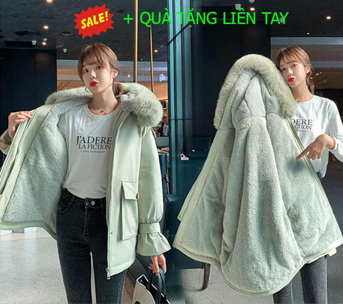 Áo khoác phao nữ lót lông ( HÀNG QC LOẠI 1 + TẶNG KÈM ĐÁ TẮM )