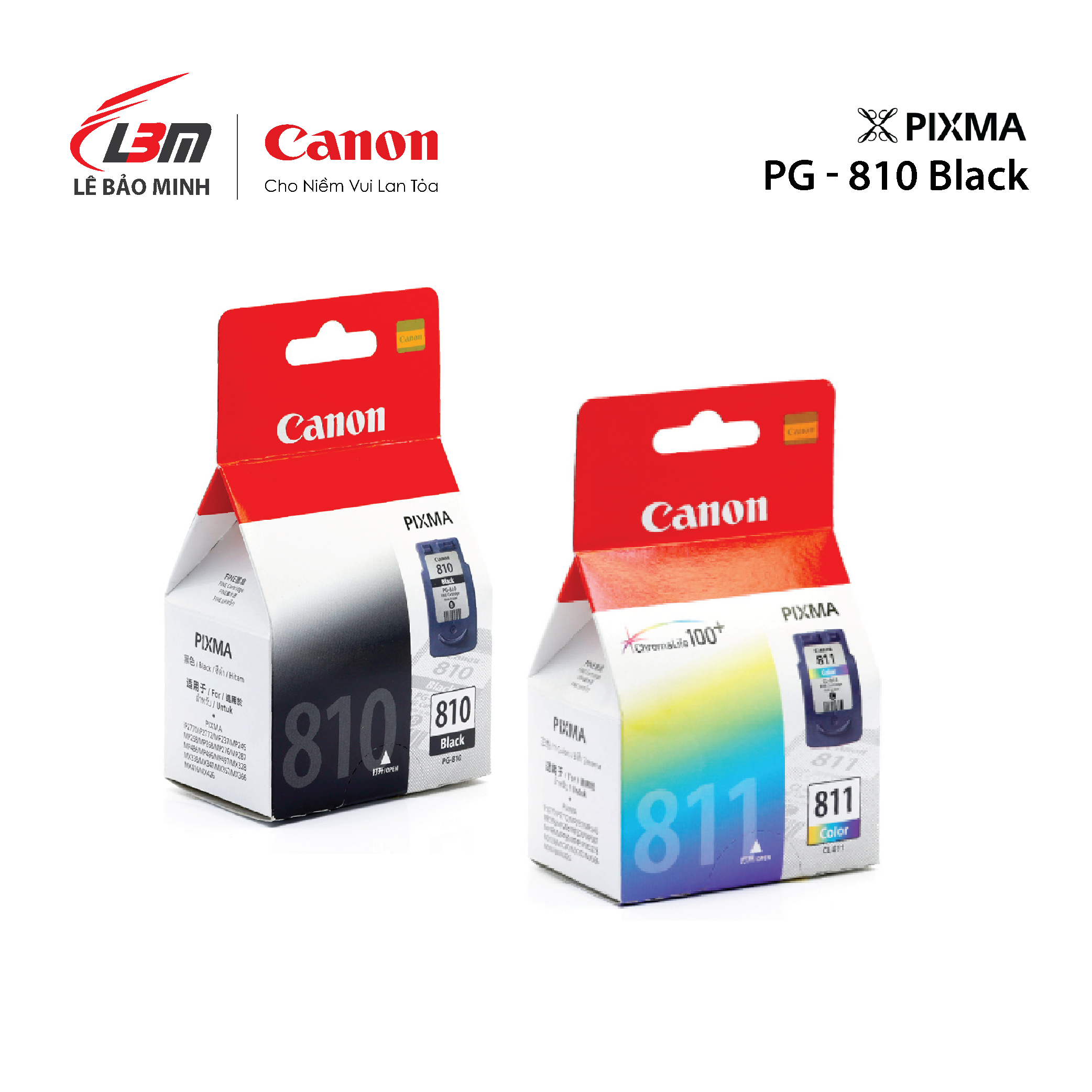 Combo 2 hộp mực In Canon Cartridges PG - 810 + CL-811 Cho Máy in Canon iP 2770, MP 287, iP 2772 - Hàng Chính Hãng