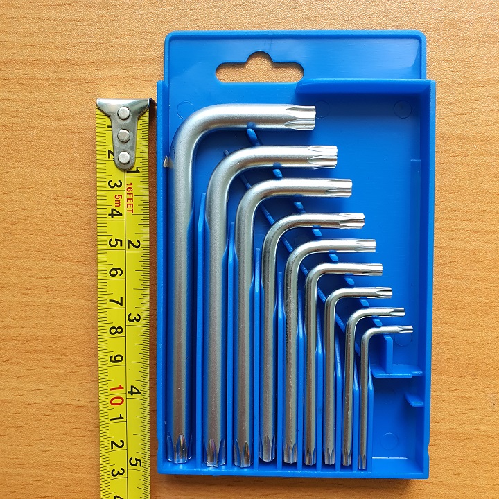 Bộ lục giác hoa thị ngắn Nhật Bản Kouritsu 9 cây từ T10-T50 - thép CVR cao cấp, phù hợp với nhiều loại bulong, ốc vít (Bộ lục giác bông)