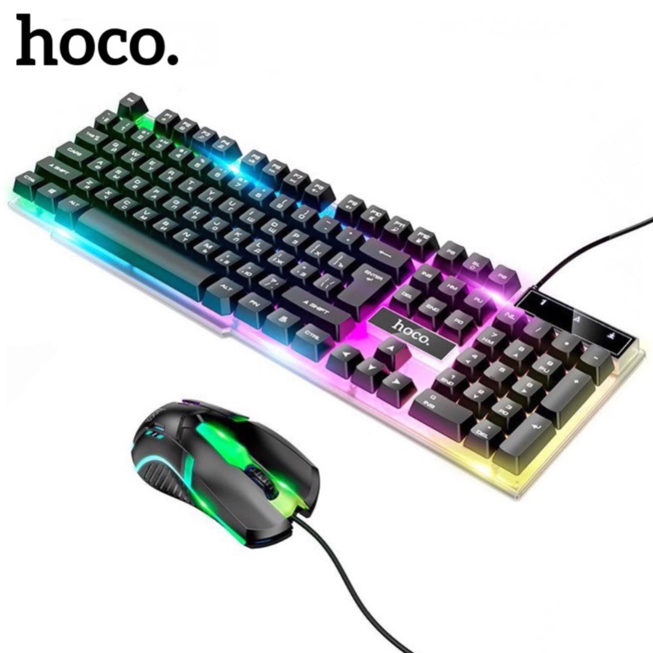 Bộ bàn phím và chuột gaming có led RGB HOCO chơi game cao cấp cho game thủ