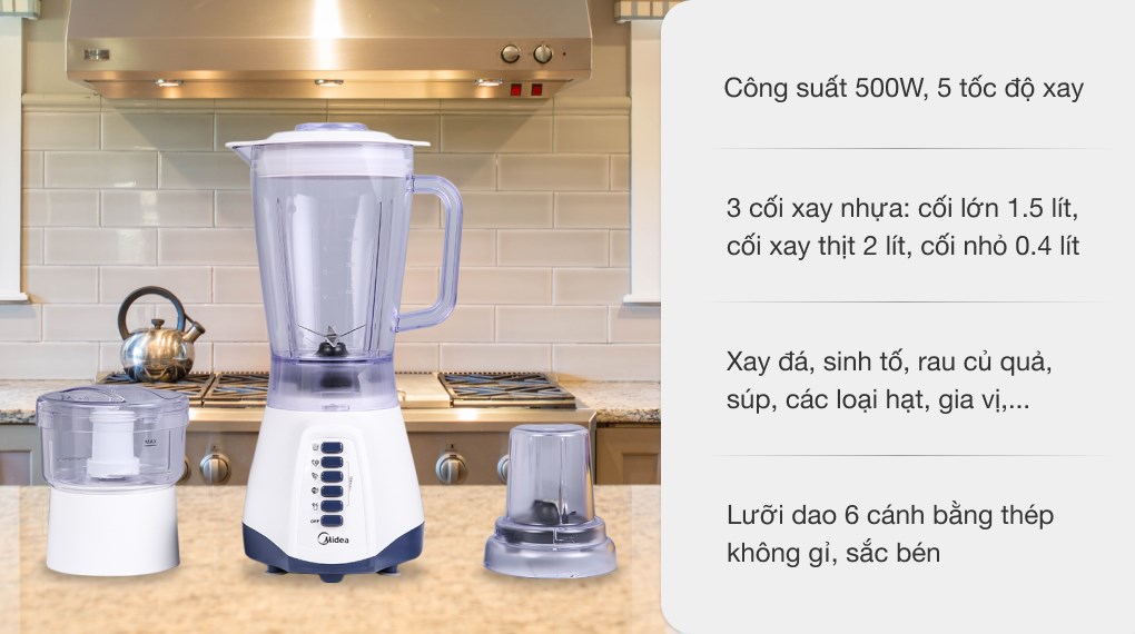 Máy xay sinh tố đa năng midea mj-bl50p trưng bầy chính hãng 100%